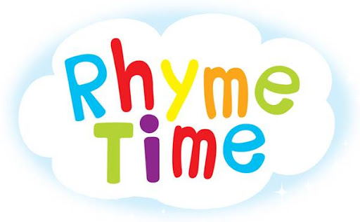 text Rhyme Time in a white cloud