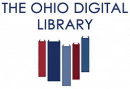 The Ohio Digital Library with books shaped like the state of ohio