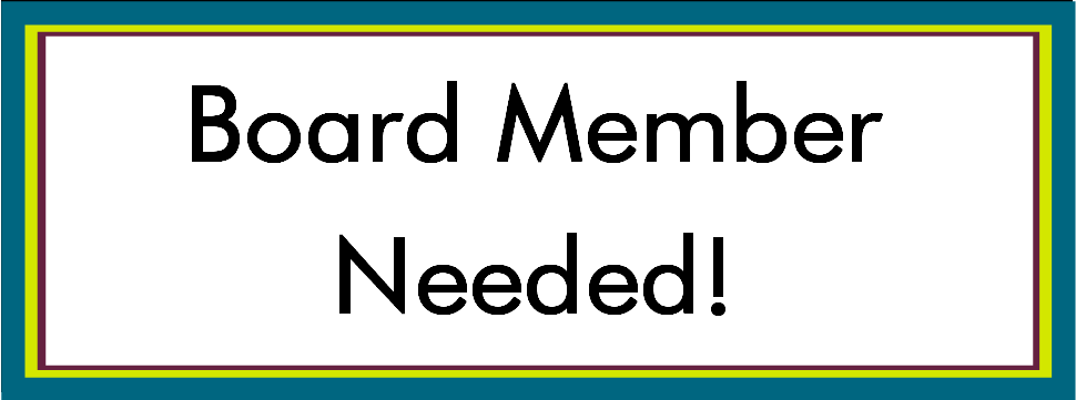 Board Member Needed! blue, green and maroon border