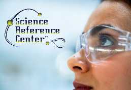 Science Reference Center with lady wearing goggles