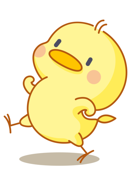 clipart of a cute yellow chick that is marching