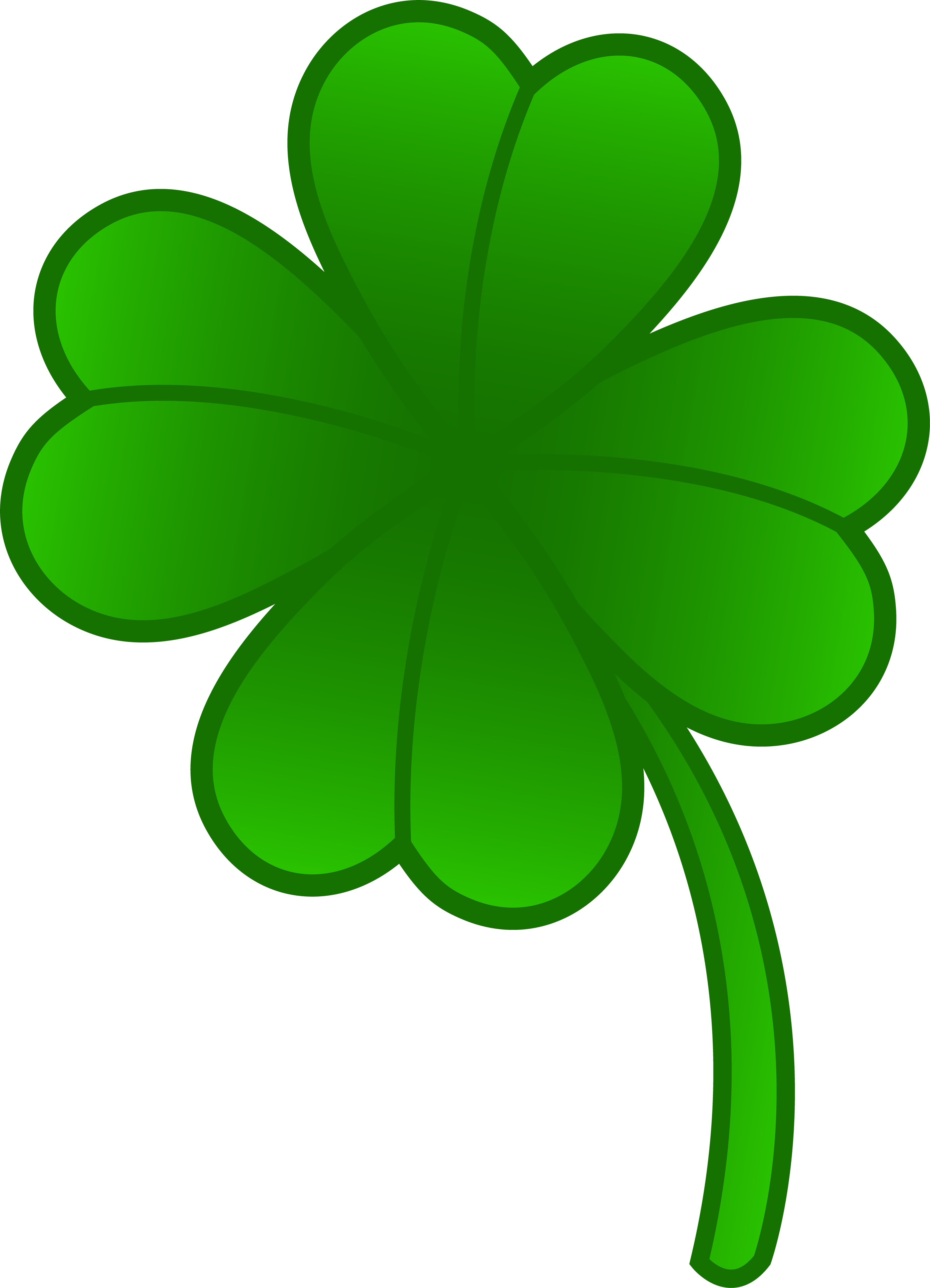 green shamrock or four leaf clover