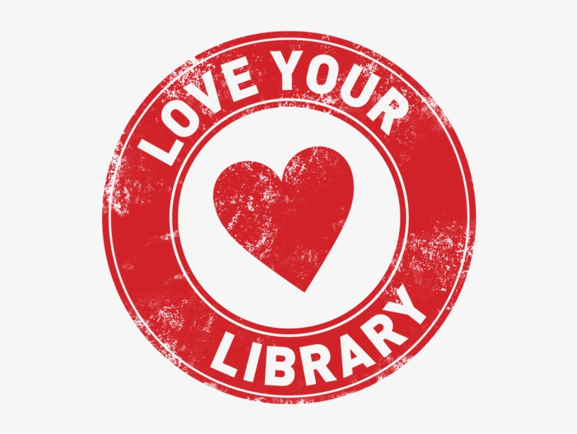 Love Your Library in a red ring with a heart in the middle