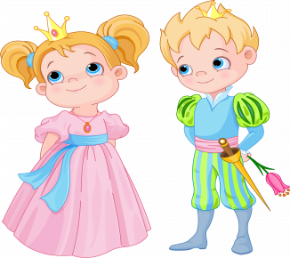 clipart of a little princess and little prince