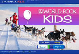 World book kids with image of sled dog team